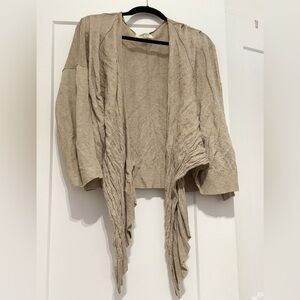 ALLSAINTS SPITALFIELDS CARDIGAN — BEIGE, CASUAL WELL-LOVED